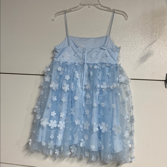 ALTARD STATE AURORA BLUE FLORAL MESH BABYDOLL DRESS SMALL - Picture 5 of 7